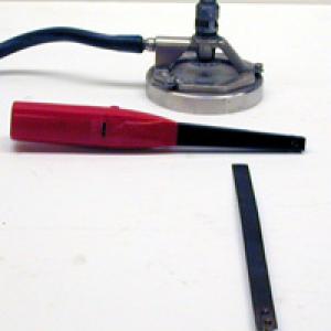 Place the bimetal strip directly into the flame of the Bunsen burner.   The strip should immediately start to bend.  The strip can be bent to almost 90 degrees, if a 3 inch portion is heated.