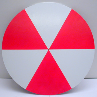 red and white disk