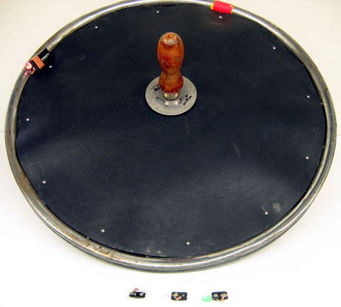 Bicycle wheel, 9 volt battery with Velcro, LED unit
