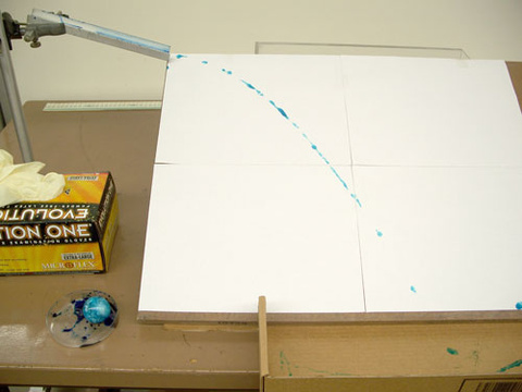 Large Shelf/Incline Plane showing parabolic arc, ball bearing