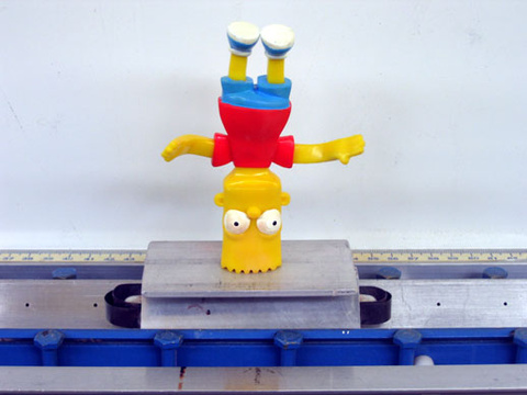 Bart Simpson figure on an air track car