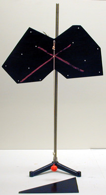 Two black wooden plates (odd-shaped), and blunted screwdriver mass hanger