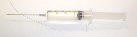 60 cc. syringe with large bore blunt needle