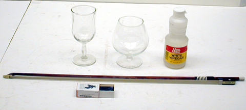Violin Bow, Wine Goblet, and Vinegar