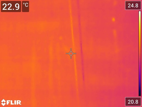 infrared pointed at rubber band 
