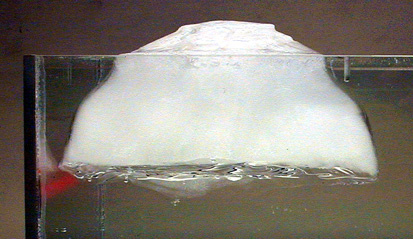 Large Ice Cube, Plexiglas Tank, and Water 