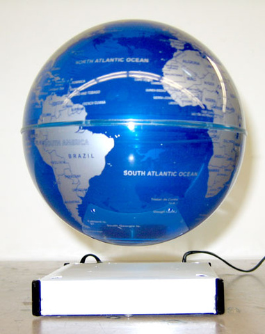 Levitating world globe
