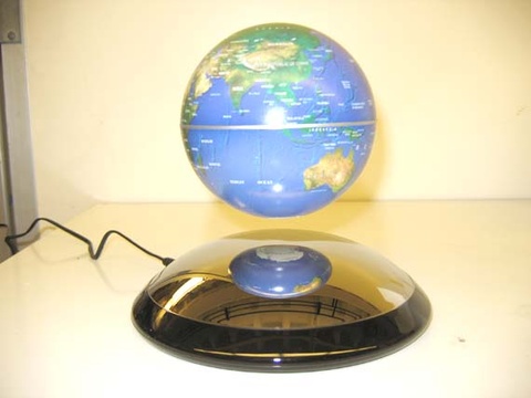 Levitating world globe