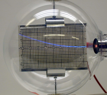Electrostatic Deflection of Electron Beam Close up 