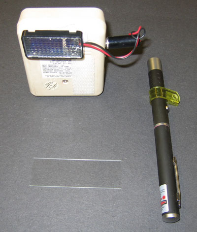amplifier/speaker with solar cell and Laser Pointer