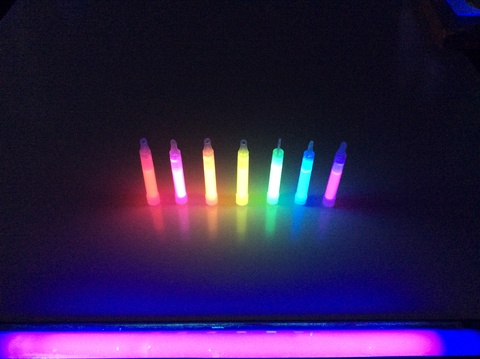 Black Light and Glowing Glow Sticks