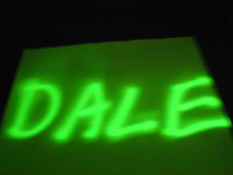 DALE written in glowing green