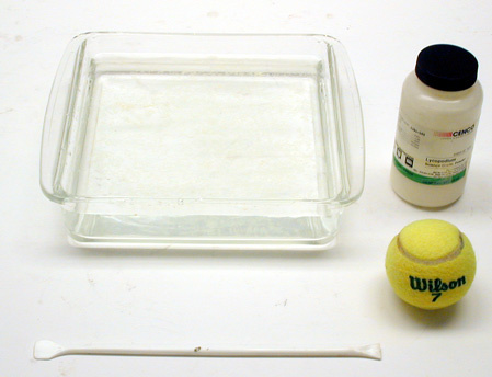 Dish, Lycopodium Powder, Tennis Ball