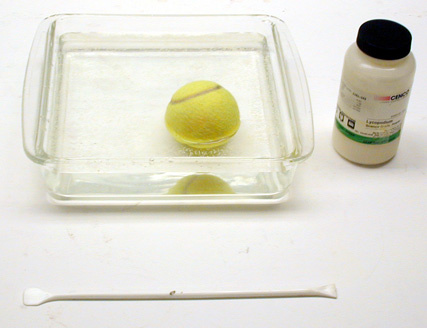 Dish, Lycopodium Powder, Tennis Ball