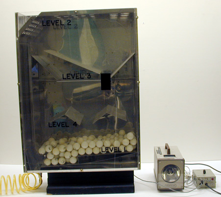 Laser Demo with Ping-Pong Balls, Strobe Light with Pickup Processor Box and Photocell Counter, Ring stand, and Air Hose.