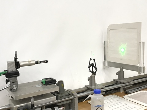 Laser, Water Drop on Slide, Screen